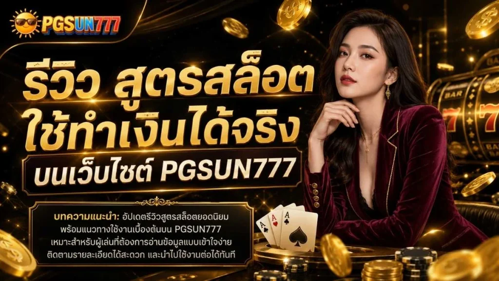 รีวิว สูตรสล็อต ใช้ทำเงินได้จริง บนเว็บไซต์ PGSUN777